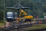 NOB VT 305/ 648 365/865 steht abgestellt im Bw der NOB an der Tankstelle in Husum nebenbei laufen noch leichte Gleisarbeiten.