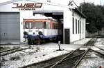 WEG T 30 oder T 31 f�hrt in die neue Halle in Laichingen ein, am 07.10.1984.