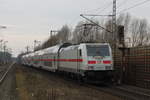 146 564-1 mit IC 2038 von Leipzig Hbf nach Emden Hbf bei der Durchfahrt am 10.03.2018 in Weddel(Braunschw) 