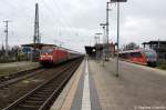 Rechts auf Gleis 1a steht die 642 190/690 als RB (RB 36711) nach Rathenow und Links auf Gleis 2 steht die 101 084-2 mit dem IC 141 nach Berlin Ostbahnhof im Stendaler Hbf.