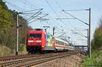 101 001-6  Klagenfurt Touristik  mit dem IC 144 von Berlin Ostbahnhof nach Schiphol (Airport) bei der Ausfahrt in Nennhausen.