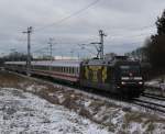 101 141-0 mit IC 2239 von Rostock Hbf nach Dresden Hbf bei der Durchfahrt in Sildemow.11.01.2013