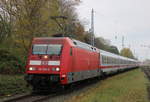 101 096-6+101 051-1(hinten)mit IC 2901 von Warnemünde nach Dresden Hbf bei der Durchfahrt in Rostock-Bramow.08.11.2020