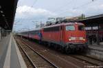 110 493-4 brachte die leer Garnitur des DZ 2681 von Berlin-Lichtenberg zum Potsdamer Hbf.