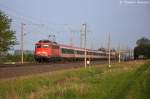 115 383-2 mit dem Kreuzfahrersonderzug DZ 2861 von Berlin-Lichtenberg nach Warnemnde in Vietznitz.