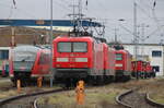 642 550 sowie 112 111 waren am 14.01.2024 im Bw Rostock Hbf abgestellt.