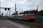 120 132-6 mit dem IC 2803 fr ICE 559 (KP Kln 5B+2A) von Kln Hbf nach Berlin Ostbahnhof in Rathenow.