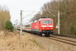 120 106-0 mit dem IC 143 von Amsterdam Centraal nach Berlin Ostbahnhof in Nennhausen.