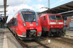 am 22.09.2017 staunte der Fotograf nicht schlecht als pltzlich 2x RE 1 im Rostocker Hbf stand.