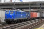 EGP 140 857 mit Containerzug in Hamburg-Harburg Richtung Süden am 26.03.2015