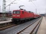 Rostocker 112 118-5 kam am 17.Januar 2011 berraschend auf der RE 9 zwischen Rostock und Sassnitz zum Einsatz.Hier erreichte RE 13007 Rostock-Sassnitz Bergen/Rgen.