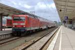 114 022 mit dem RE1 (RE 91681) nach Eisenhttenstadt in Berlin-Lichtenberg.