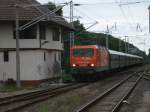 Aus Cottbus kam,am 09.Juli 2011,mit ihren Strtebeker-Sonderzug EKO 143 001 nach Binz.