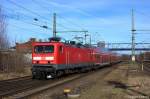 114 039-1 mit dem RE1 (RE 69519) von Berlin Wannsee nach Brandenburg Hbf, bei der Einfahrt in den Brandenbruger Hbf.