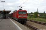 112 182 mit dem RE4 (RE 37313) von Rathenow nach Ludwigsfelde in Rathenow.