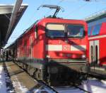 am 29.12.2014 hatte der RE5(RE 4359)von Rostock Hbf nach Lutherstadt Wittenberg eine technische Strung am Steuerwagen erlitten so das die Rostocker 112 103-7 gemeinsam mit 114 040-9 gegen 11:00 Uhr