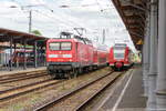 112 166 mit einer leeren Dostos Garnitur von Magdeburg-Buckau nach Salzwedel in Stendal.