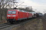 145 039 bei der Durchfahrt in Weddel am 10.03.2018