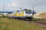 ME 146 04 bei der Einfahrt Mit Winkenden Lokfhrer im Bahnhof Tostedt am 07.07.2011