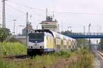 ME 146-10 kurz vor dem  Halt  im Bf Tostedt am 11.08.2012.