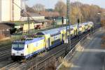 Am 14.11.2013 verlässt Metronom - 146 535-0 den Bf Tostedt und macht sich auf den Weg nach Hamburg.