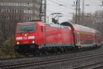 146 279 mit RE1(Aachen-Hamm)bei der Durchfahrt in Düsseldorf Volksgarten.24.11.2018