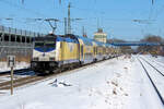 ME 146-13 verlässt am 11.03.2023 den Bahnhof Tostedt und macht sich auf den Weg nach Hamburg.