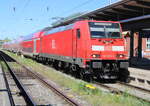 146 222-5 mit RE 4310 von Rostock Hbf nach Bad Kleinen kurz vor der Ausfahrt im Rostocker Hbf.08.05.2026