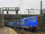 EGP 151 118 mit Containerzug am 23.02.2015 in Hamburg-Harburg