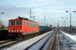 155 095-3 mit einem gemischten GZ in Berlin Schnefeld Flughafen in Richtung Genshagener Heide.