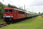 155 273-6 mit SDZ von Leipzig/Cottbus nach Warnemünde bei der Durchfahrt in Rostock-Lichtenhagen.07.08.2021