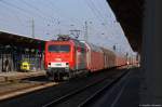 MEG 804 (156 004-4) Mitteldeutsche Eisenbahn GmbH mit einem Autotransportzug in Stendal und fuhr weiter in Richtung Wittenberge.