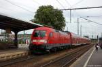 182 002 mit dem RE2 (RE 37384) von Cottbus nach Wismar in Cottbus.