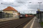 ES 64 U2 - 007 (182 507-4) MRCE Dispolok GmbH für boxXpress.de GmbH mit einem Containerzug in Bienenbüttel und fuhr weiter in Richtung Lüneburg.