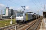 185 681-4 Railpool fr PCT - Private Car Train GmbH mit einem VW Autozug in Braunschweig. 27.09.2011