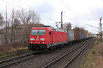 185 401-7 auf den Weg in den Hamburger Hafen.