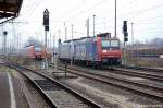 482 020-5 der SBB Cargo, 186 108 von Railpool momentan in Dienst fr Raildox und die 425 006-4 stehen in Stendal und warten auf neue Aufgaben.