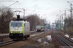 186 142-6 Captrain als Lz in Berlin Jungfernheide in Richtung Berlin Spandau auf dem Weg nach Wustermark Rangierbahnhof.