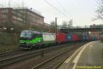 ELL/EccoRail 193 217 mit Containerzug am 20.01.2015 in Hamburg-Harburg auf dem Weg nach Süden