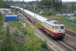 113 309-9+110 722-6(hinten)mit AKE50 von Köln nach Warnemünde bei der Durchfahrt in Warnemünde-Werft.10.08.2018