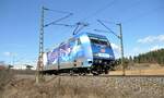 101 070-1 mit Werbung:  Die Adler  in Amstetten am 01.03.2010.