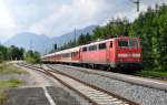 111 038-6 in Klais bei Mittenwald am 18.08.2012.