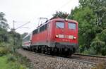 115 154-7 in Ulm Richtung Stuttgart, wahrscheinlich mit der Rückführung reparierter Schadwagen, am 18.09.2009.