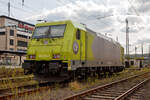 Die α 185 603-8 (91 80 6185 603-8 D-ATLU) der Alpha Trains Luxembourg S..r.l., ex RHC 2061(91 80 6185 603-8 D-RHC), ex HGK 2061, ist am 24.08.2021 beim Hbf Siegen abgestellt.