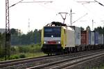 ES 64 F 4 031 Dispolok E 189 931 RT mit Containerzug bei Neu-Ulm Pfuhl am 23.09.2011.