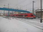 429 027 als RE Binz-Stralsund am 02.Dezember 2010 bei der Einfahrt in Bergen/Rgen.