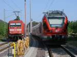 Whrend 101 136,am 21.Mai 2011,mit dem IC 2213 nach Stuttgart aufgebgelt war,blieb 429 030 in Binz.