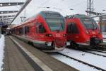 whrend 429 526-7 im Rostocker Hbf Feierabend hatte ging es fr 442 855 als RE 9 nach Sassnitz.17.01.2016