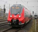 442 353 als RE9(Sassnitz-Rostock)bei der Einfahrt im Rostocker Hbf.30.01.2015