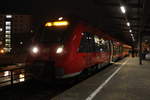 442 847 als S1(Warnemünde-Rostock)beim Fahrgastwechsel am Morgen des 25.01.2019 gegen 07:24 Uhr am S-Bahnhaltepunkt Rostock-Holbeinplatz